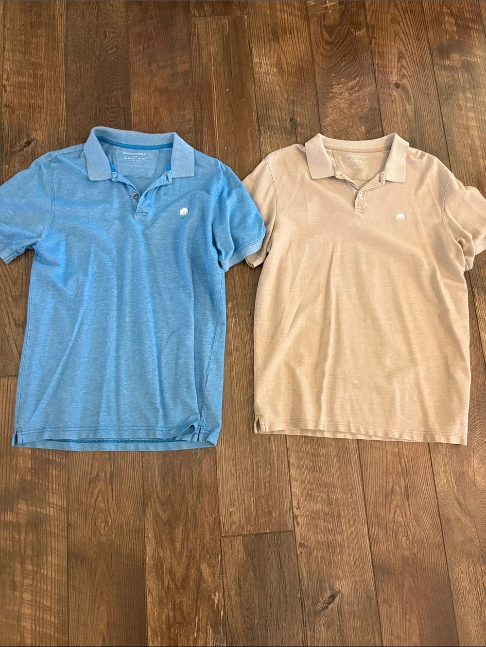 Mens Polo Shirt - Blue and Tan